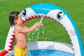 Bestway Sharktastic Paddling Pool with Water Sprinkler 163 x 127 x 92 cm