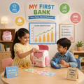 Kids ATM Money Saving Bank with Fingerprint & Password Lock