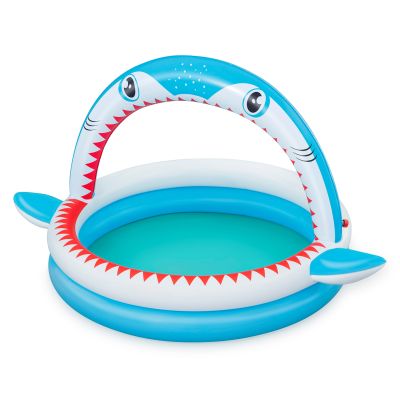 Bestway Sharktastic Paddling Pool with Water Sprinkler 163 x 127 x 92 cm